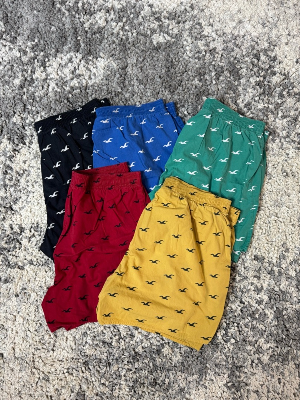 SET OF 5 - Hollister, Men’s Logo Boxer Briefs in Various Colors, US Size: Medium